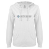 Thumbnail image for  ENZA Womens White V Notch Raw Edge Fleece Hoodie