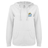 Thumbnail image for  ENZA Womens White V Notch Raw Edge Fleece Hoodie
