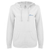 Thumbnail image for  ENZA Womens White V Notch Raw Edge Fleece Hoodie