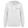 Thumbnail image for  ENZA Womens White V Notch Raw Edge Fleece Hoodie