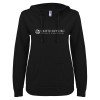 Thumbnail image for  ENZA Womens Black V Notch Raw Edge Fleece Hoodie