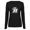 Thumbnail image for  Womens Black Long Sleeve V Neck Tee 