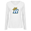 Thumbnail image for  Womens White Long Sleeve V Neck Tee