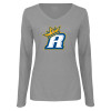 Thumbnail image for  Womens Grey Long Sleeve V Neck Tee 