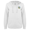 Thumbnail image for  ENZA Womens White V Notch Raw Edge Fleece Hoodie