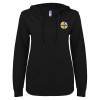 Thumbnail image for  ENZA Womens Black V Notch Raw Edge Fleece Hoodie