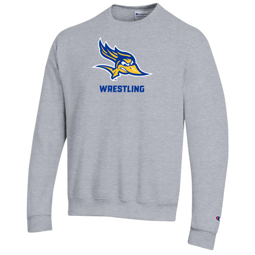  Champion Heather Grey Fleece Crew - Wrestling