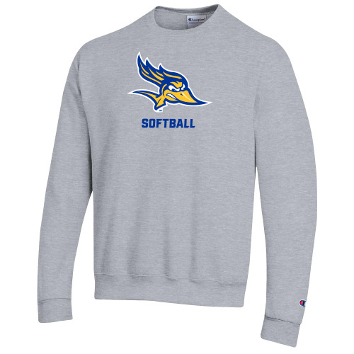  Champion Heather Grey Fleece Crew - Softball