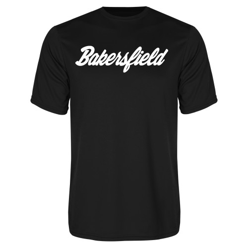  Black Performance Tee - Bakersfield Script Wordmark