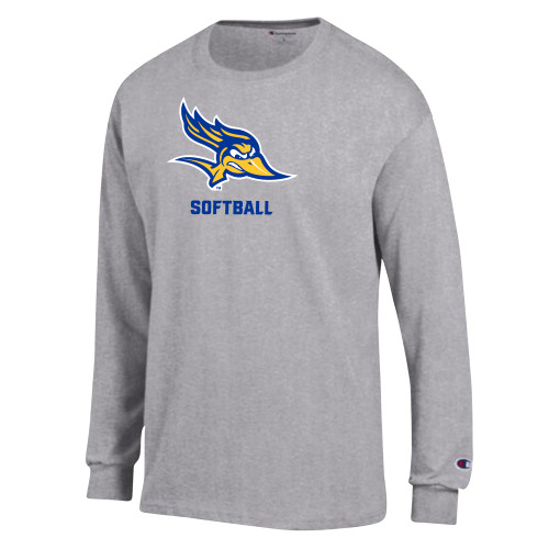  Champion Oxford Grey Long Sleeve T Shirt - Softball