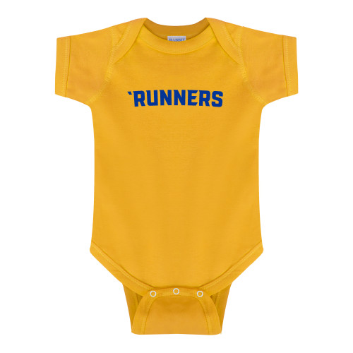  Gold Infant Onesie - `Runners Arched Wormark