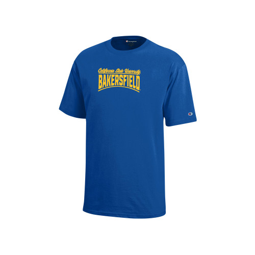  Champion Youth Royal Short Sleeve Tee - CSU Bakersfield Arched