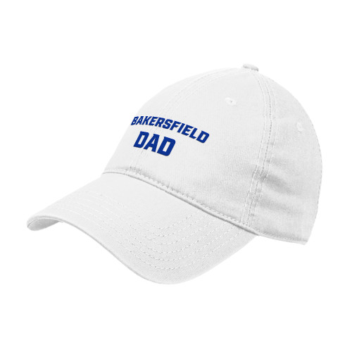  White Unstructured Adjustable Low Profile Hat - Dad