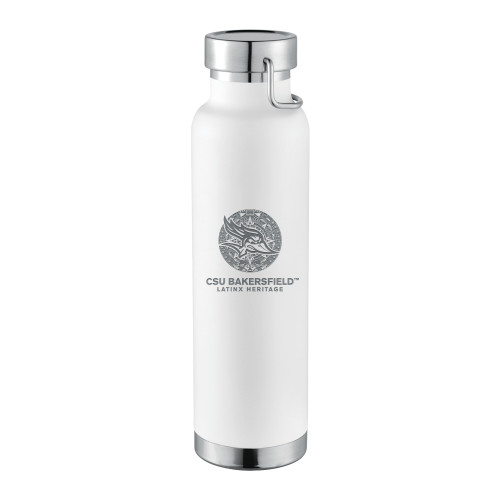  Thor Copper Vacuum Insulated White Bottle 22oz - Cal State Bakersfield Latinx Heritage Aztec Calander Engraved
