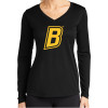 Thumbnail image for  Womens Black Performance Long Sleeve V Neck Shirt