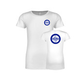 Next Level Girls White Fashion Fit T Shirt-Cragar Classic Cap Stamp