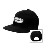 Black Flat Bill Snapback Hat-Cragar