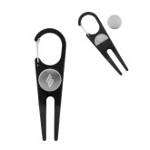 Black Aluminum Divot Tool/Ball Marker-The Carlstar Group Icon  Engraved