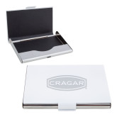 White Metal Business Card Case-Cragar  Engraved