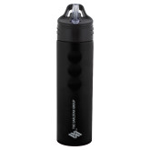 Stainless Steel Black Grip Water Bottle 24oz-The Carlstar Group Wordmark  Engraved