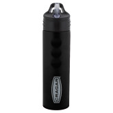 Stainless Steel Black Grip Water Bottle 24oz-Cragar  Engraved