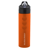 Stainless Steel Orange Grip Water Bottle 24oz-Black Rock Wordmark  Engraved