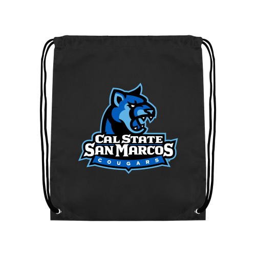  Black Drawstring Backpack - Primary Logo