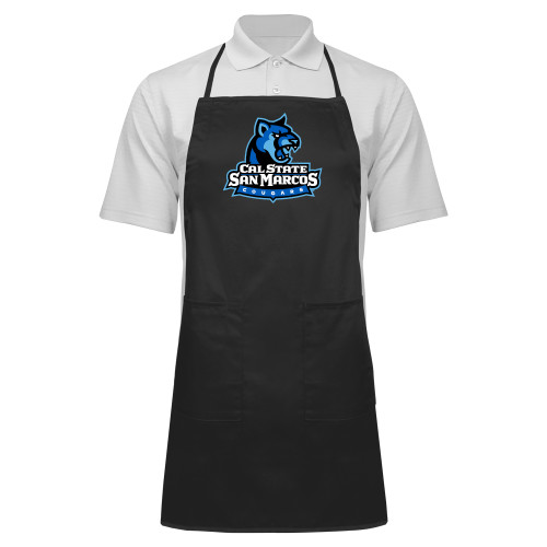  Full Length Black Apron - Primary Logo