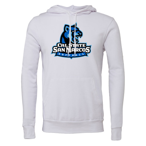  Bella + Canvas White Fleece Hood - Softball
