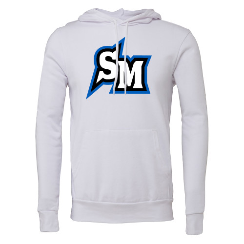  Bella + Canvas White Fleece Hood - SM Primary Mark - CSUSM