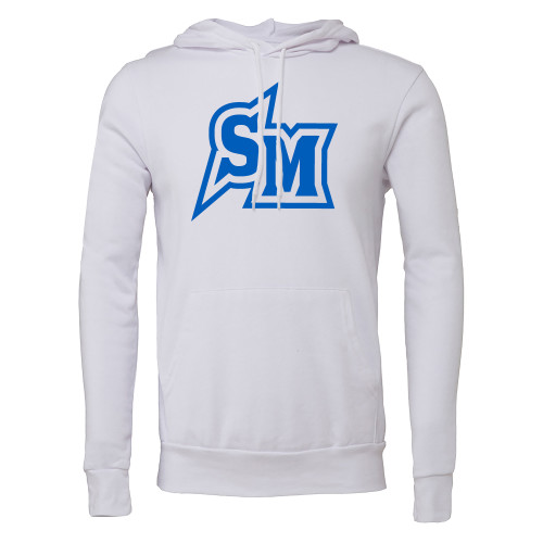  Bella + Canvas White Fleece Hood - SM Primary Mark - CSUSM