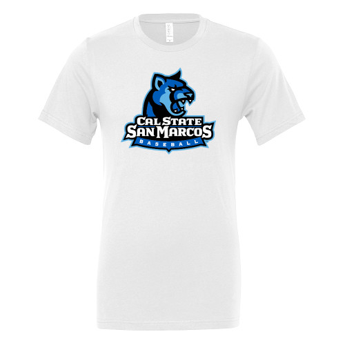  Bella + Canvas White Jersey Cotton T Shirt - Baseball