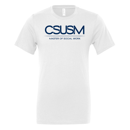  Bella + Canvas White Jersey Cotton T Shirt - CSUSM Master of Social Work