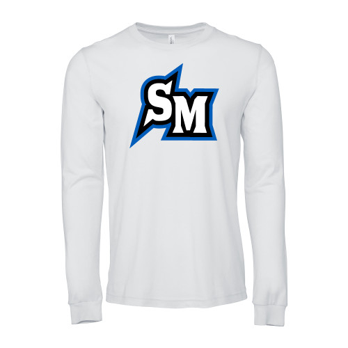  Bella + Canvas White Jersey Cotton Long Sleeve T Shirt - SM Primary Mark - CSUSM