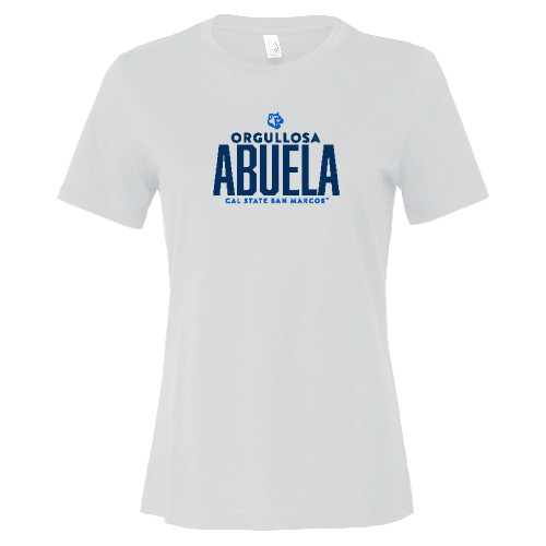  Bella + Canvas Womens White Relaxed Cotton T Shirt - Cal State San Marcos Orgullosa Abuela