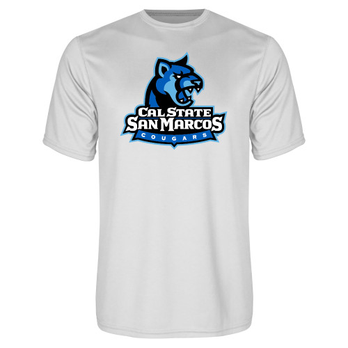  White Performance Tee - Primary Logo