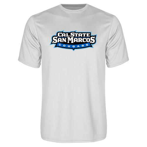  White Performance Tee - Tertiary Logo