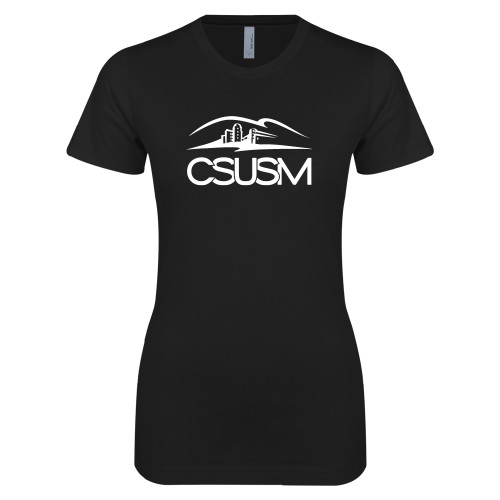  Next Level Womens Black Boyfriend Tee - CSUSM with University