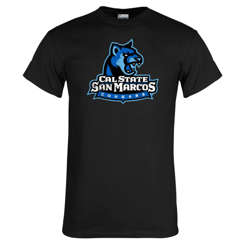  Black T Shirt - Primary Logo Distressed