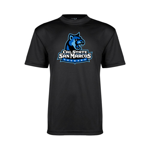  Youth Performance Black Tee - Primary Logo