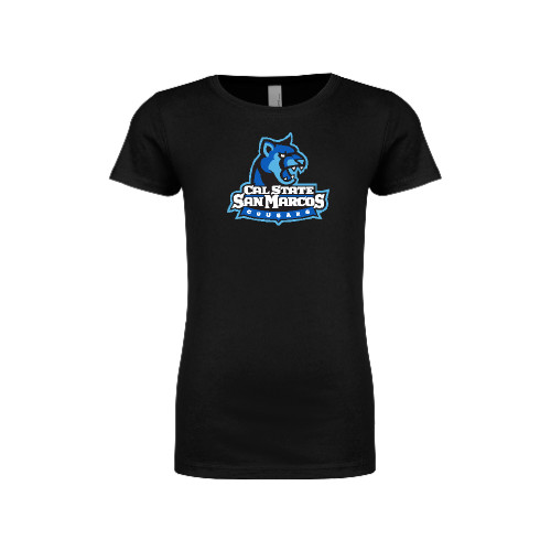  Next Level Girls Black Fashion Fit T Shirt - Primary Logo