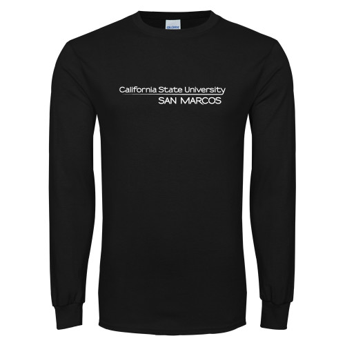  Black Long Sleeve T Shirt - California State University San Marcos Word Mark