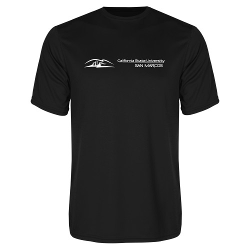  Black Performance Tee - California State University San Marcos Flat