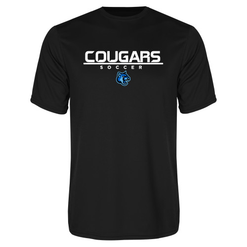  Black Performance Tee - Soccer Stacked
