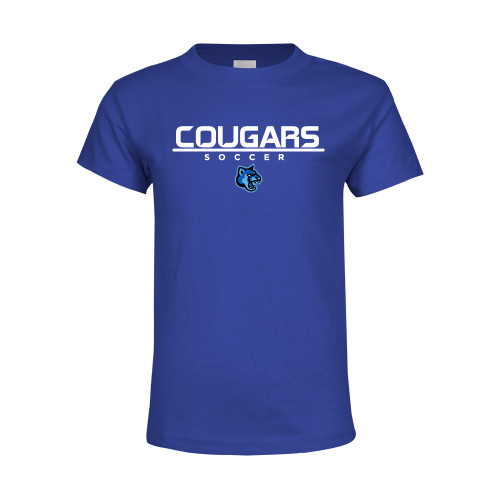  Youth Royal T Shirt - Soccer Stacked
