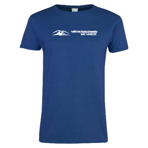  Womens Royal Short Sleeve Tee - California State University San Marcos Flat