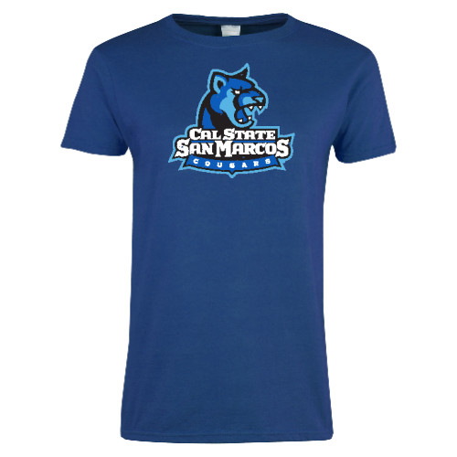  Womens Royal Short Sleeve Tee - Primary Logo Distressed
