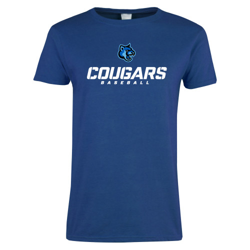  Womens Royal Short Sleeve Tee - Baseball Stacked
