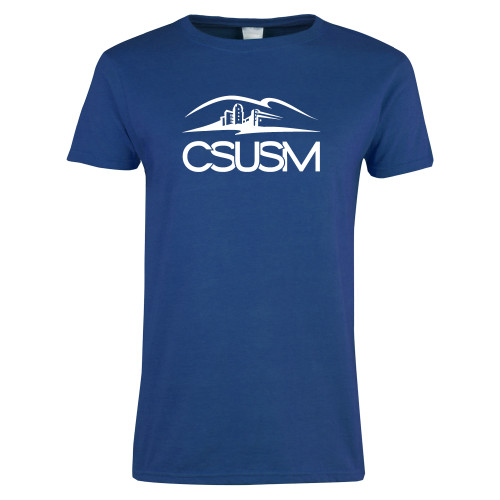  Womens Royal Short Sleeve Tee - CSUSM with University