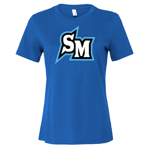  Bella + Canvas Womens Royal Relaxed Cotton T Shirt - SM Primary Mark - CSUSM
